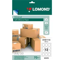 Paper A4 self-adhesive, mat white, for office machines, devided into, 12 circles՝ ф 60 mm, 2101115.