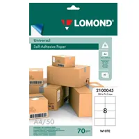 Paper A4 self-adhesive, mat white, for office machines, devided into, 8 piece - 105 x 74,3 mm, 2100045.