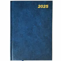 Ежедневник на 2025 год, формата А5, на английском языке, с твердым переплетом, синий.