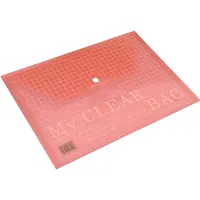 Button-type file, A4, transparent, red