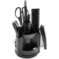 Настольный органайзер "Минидеск ", 11 предметов, вращающийся, черный/цветной