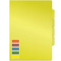 Уголок, формат А4, плотный прозрачный, 150 мкм, 3 секции, желтый.