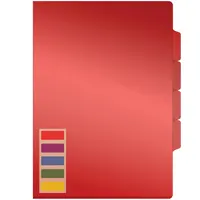Corner file A4, transparent, 150 mkm, 3 sections, red.