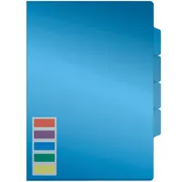 Corner file A4, transparent, 150 mkm, 3 sections, blue.