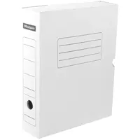 The box archival with the valve from a microcorrugated cardboard, for papers the A4 size, width is 75 mm, capacity 700 sheets, white