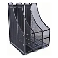 Ամսագրերի դարակաշար, 3 բաժանմունք, 8սմ, մետաղական, ցանցավոր, սև