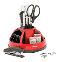 Набор настольный, вращающийся, 9 предметов "BR", красный.