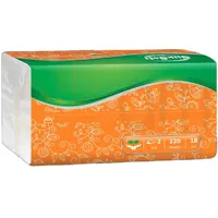 Салфетки  двухслойные, в целофановой упаковке,  220 шт