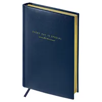 Diary A5, undated, 136 sheets, paper 70 gsm "Dallas", with soft cover. Gold colored edges, blue