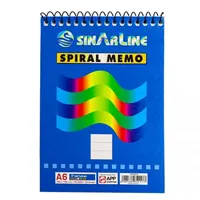 Блокнот в линию, со спиралью сверху, 50 листов, формат А6 (105*148), в линию